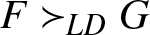 upper F succeeds LDG