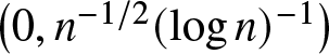 left parenthesis 0 comma n minus 1 slash 2 left parenthesis logn right parenthesis minus 1 right parenthesis