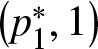 left parenthesis p 1 asterisk comma 1 right parenthesis
