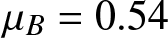 mu upper B equals 0.54
