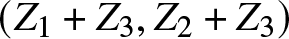 left parenthesis upper Z 1 plus upper Z 3 comma upper Z 2 plus upper Z 3 right parenthesis