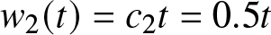 w 2 left parenthesis t right parenthesis equals c 2 t equals 0.5 t