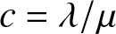 c equals lamda slash mu