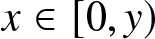 x element of left bracket 0 comma y right parenthesis