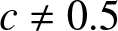 c not equals 0.5