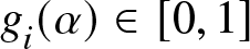 gi left parenthesis alpha right parenthesis element of left bracket 0 comma 1 right bracket