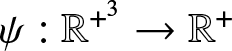 psi colon double struck upper R plus 3 right arrow double struck upper R plus