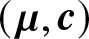 left parenthesis mu comma c right parenthesis