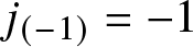 j left parenthesis minus 1 right parenthesis equals minus 1