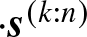 dot s left parenthesis k colon n right parenthesis