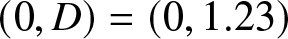 left parenthesis 0 comma upper D right parenthesis equals left parenthesis 0 comma 1.23 right parenthesis