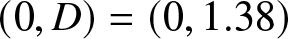 left parenthesis 0 comma upper D right parenthesis equals left parenthesis 0 comma 1.38 right parenthesis