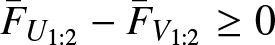 upper F bar upper U 1 colon 2 minus upper F bar upper V 1 colon 2 greater than or equals 0