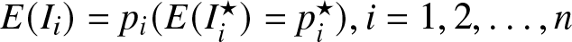 upper E left parenthesis Ii right parenthesis equals pi left parenthesis upper E left parenthesis Ii star right parenthesis equals pi star right parenthesis comma i equals 1 comma 2 comma ellipsis comma n