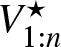 upper V 1 colon n star