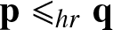 p less than or slanted equals hrq