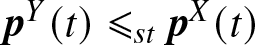 pY left parenthesis t right parenthesis less than or slanted equals stpX left parenthesis t right parenthesis