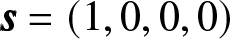 backslash pmbs equals left parenthesis 1 comma 0 comma 0 comma 0 right parenthesis