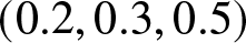 left parenthesis 0.2 comma 0.3 comma 0.5 right parenthesis