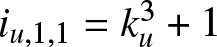 iu comma 1 comma 1 equals ku 3 plus 1