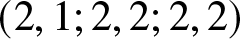 left parenthesis 2 comma 1 semicolon 2 comma 2 semicolon 2 comma 2 right parenthesis