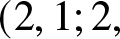 left parenthesis 2 comma 1 semicolon 2 comma