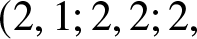 left parenthesis 2 comma 1 semicolon 2 comma 2 semicolon 2 comma