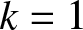 k equals 1