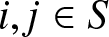 i comma j element of upper S