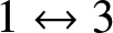 1 left right arrow 3