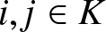 i comma j element of upper K