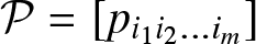 upper P equals left bracket pi 1 i 2 ellipsis im right bracket