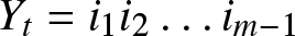 Yt equals i 1 i 2 ellipsis im minus 1