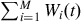 sigma summation Underscript i equals 1 Overscript upper M Endscripts upper W Subscript i Baseline left parenthesis t right parenthesis