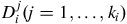 upper D Subscript i Superscript j Baseline left parenthesis j equals 1 comma ellipsis comma k Subscript i Baseline right parenthesis