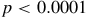 p less than 0.0001