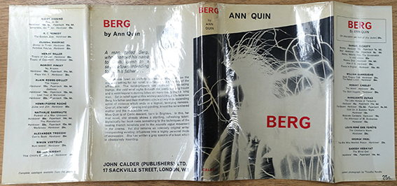Jacket from the first edition of Berg, front cover consisting of a black and white photograph of a light explosion.