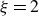 xi equals 2