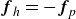 bold italic f Subscript h Baseline equals minus bold italic f Subscript p