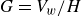 upper G equals upper V Subscript w Baseline divided by upper H