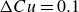 normal upper Delta upper C u equals 0.1