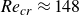 italic Re Subscript c r Baseline almost equals 148
