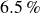 6.5 percent sign