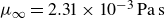 mu Subscript normal infinity Baseline equals 2.31 times 10 Superscript negative 3 Baseline normal upper P normal a normal s