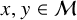 x comma y element of script upper M