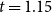 t equals 1.15