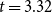 t equals 3.32