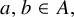 a comma b element of upper A comma