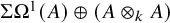 normal upper Sigma normal upper Omega Superscript 1 Baseline left parenthesis upper A right parenthesis circled plus left parenthesis upper A circled times Subscript k Baseline upper A right parenthesis