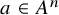 a element of upper A Superscript n